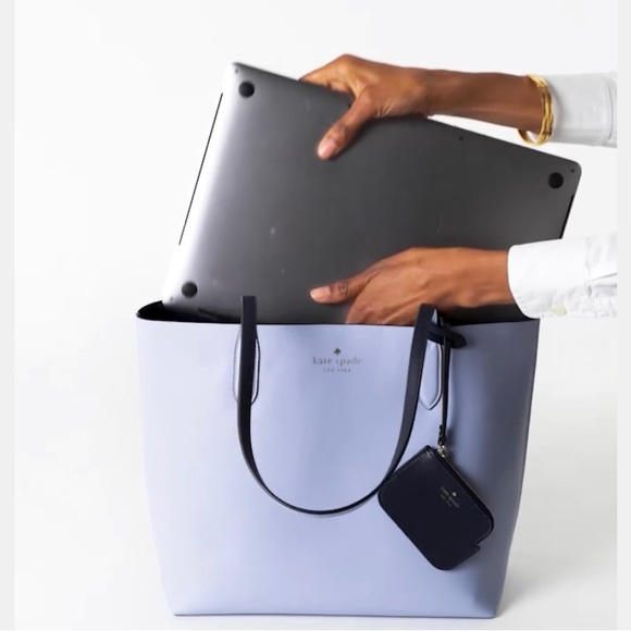 Authentic KATE SPADE Pebbled leather REVERSIBLE Open tote with zip coin - Picture 16 of 16